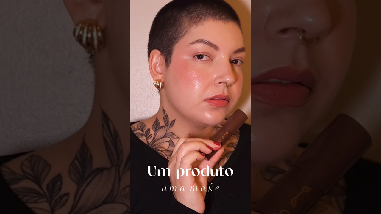 Tudo com o blush stick red mocha da Vizella