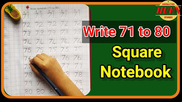 Write 71 to 80।Write 71 to 80 in Square Notebook।Numbers 71-80।KidsLearning Numbers।Preschool Junior