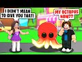 Rich Girl *ACCIDENTALLY* Gave A NOOB Her NEON OCTOPUS! We Helped Her Get It Back! (Roblox Adopt Me)