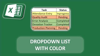 Dropdown with Colours using Data Validation and Conditional Formatting