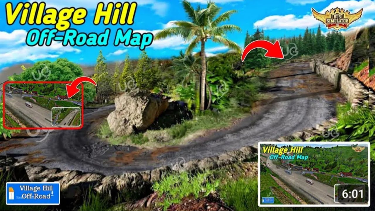 Release 🔥 Village Hill off-Road map Mod🔥 mod bussid/ Bus Simulator Indonesia/relaxing Driving