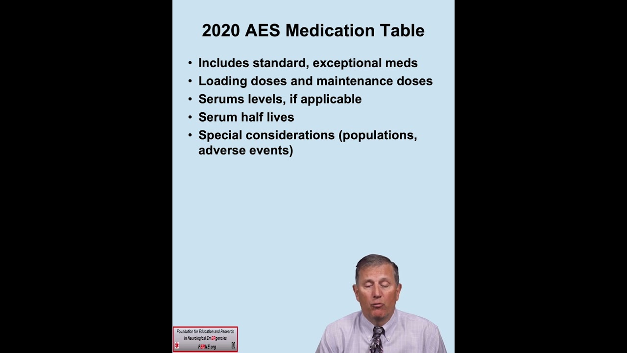 Medication Table: Seizure & Status Epilepticus Emergency Department Pt 2020 AES Rx Committee 020