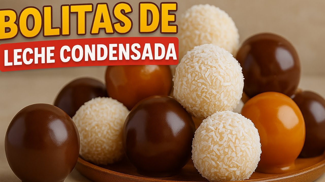 ✨ Bolitas de Leche Condensada y Coco  Postre Fácil, Rápido y SIN Horno 🍬🥥