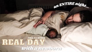 Spend a REAL night with a newborn (exclusively breastfed)! | Full 24 hours with a 3 week old
