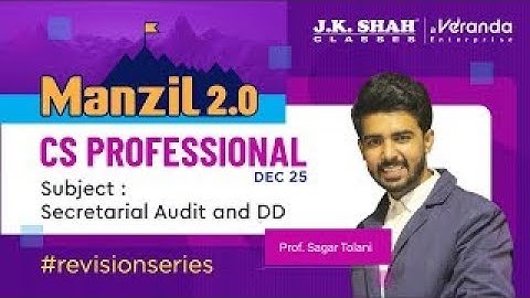 Manzil 2.0 ll CS Professional Dec 25 ll Secretarial Audit and DD | Day 3  #csatjkshahclasses