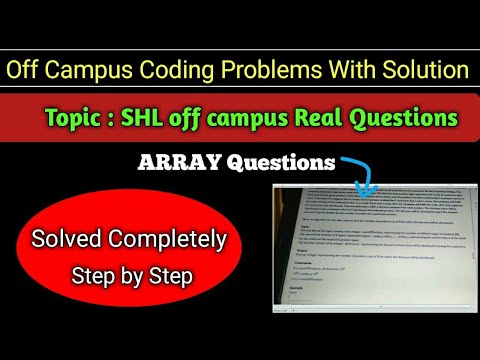 SHL company off campus coding question with complete solution