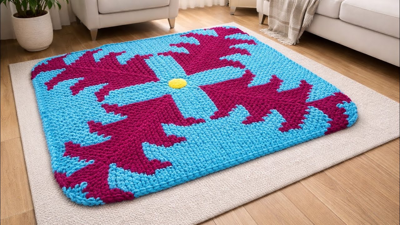 सिर्फ 24 फ़िंदो में बनाये चोकोर बहुत सुंदर हैंडमेड डोरमैट डिजाइन | ✨(New design doormat)