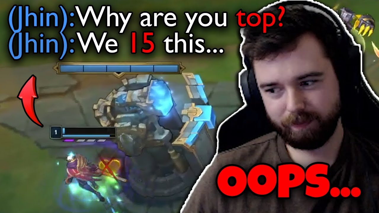 His Jhin was fuming, but PekinWoof carries with the worst Blitzcrank skin...