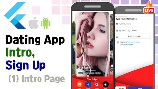 Flutter - Dating app intro and Sign up page (1) Intro page