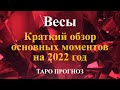 ВЕСЫ. 2022 год. Краткий обзор основных моментов. Перспективы.  Таропрогноз.