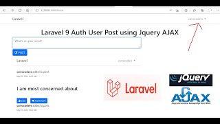 Laravel 9 Auth User Post using Jquery AJAX