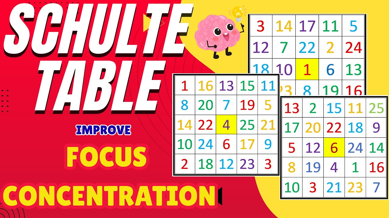 SCHULTE TABLE BRAIN EXERCISE | 20 SCHULTE TABLE | SCHULTE TABLE GAME #schultertraining