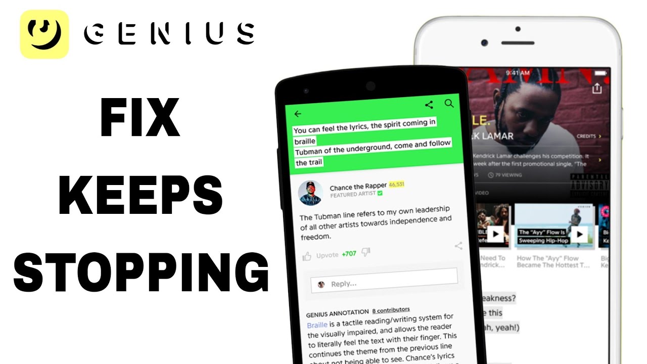How To Fix And Solve Keeps Stopping On Genius - Song Lyrics App | Final ...