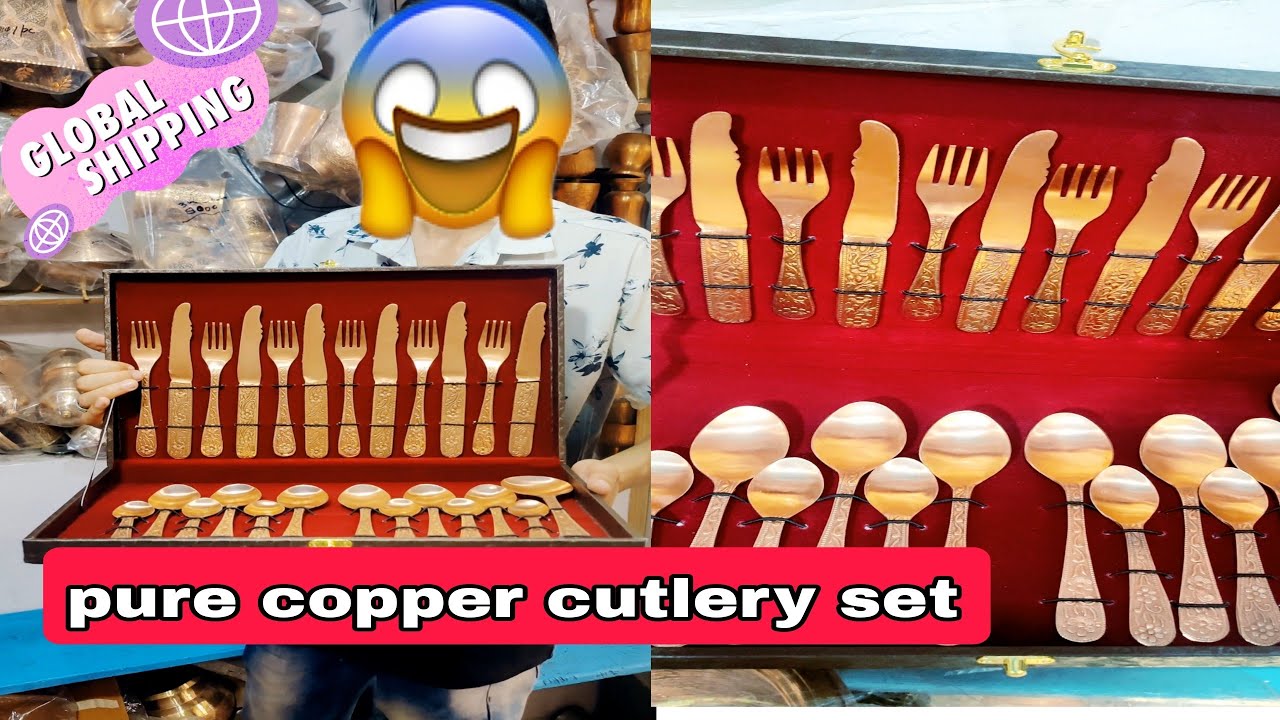 pure copper cutlery set for home 😀🤩 
