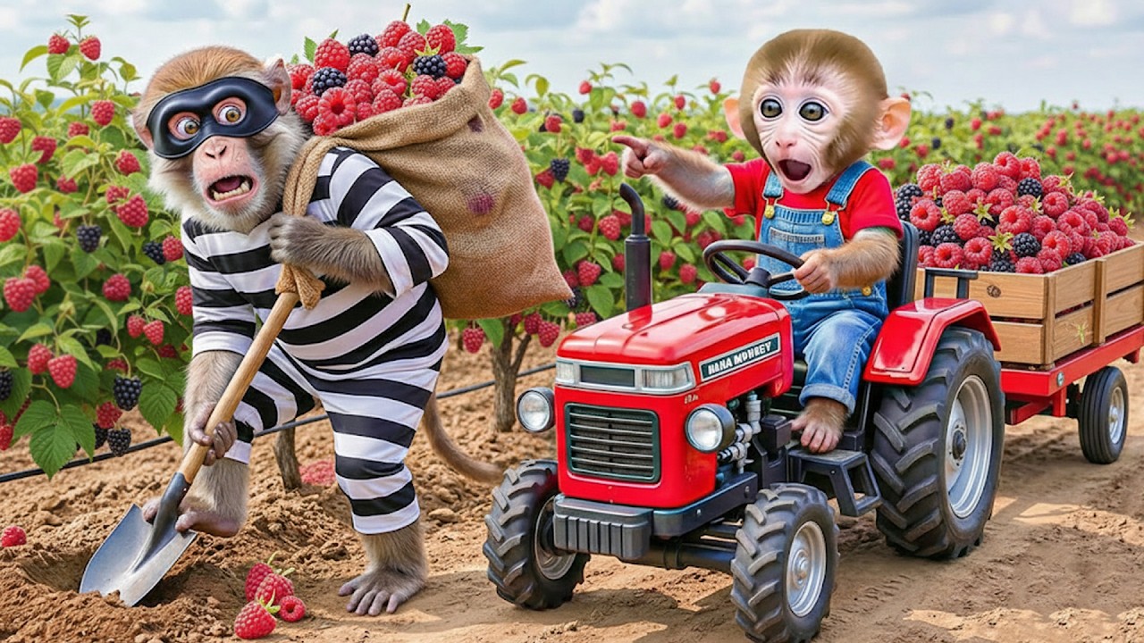 MACAQUINHO NANA flagra o ladrão de framboesas e ensina uma lição inesquecível - Nana Em Potuguês