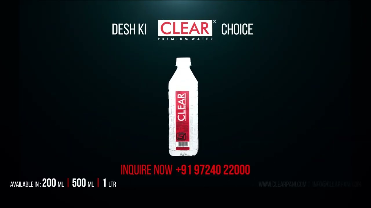 CLEAR Premium Water - Available in 18+ states across India.