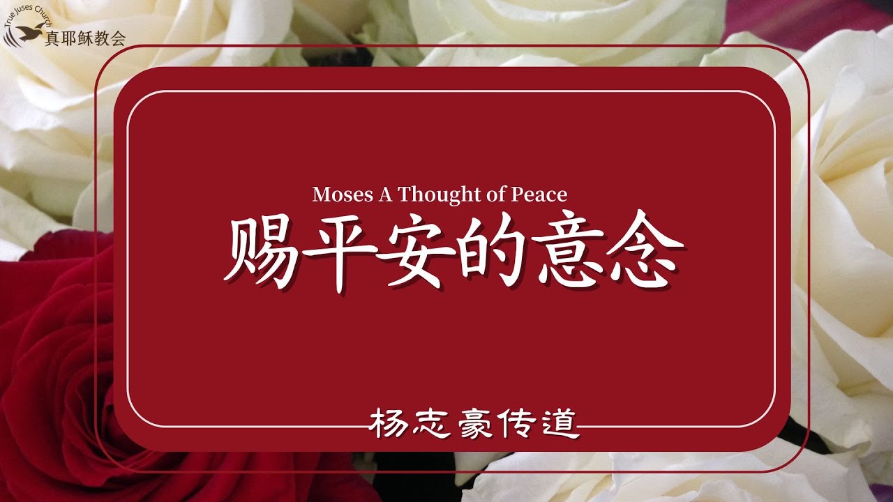 賜平安的意念Moses A Thought of Peace (中英)楊志豪傳道 - YouTube