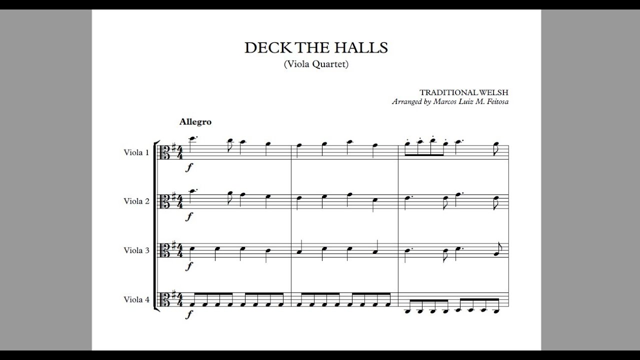 Deck The Halls - Viola Quartet - YouTube