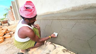 Excellent design Foundation!-house Foundation wall design plastering techniques-using by Sand cement