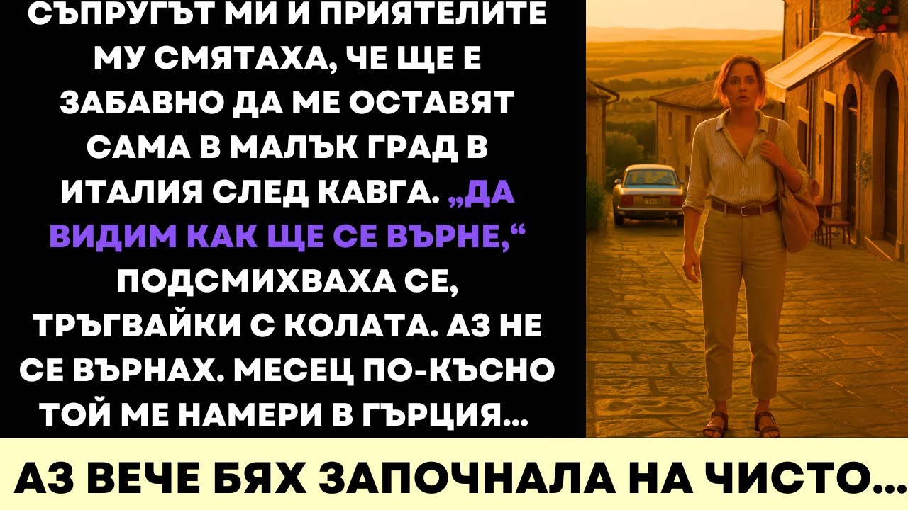 Съпругът Ми И Приятелите Му Помислиха, Че Е Забавно Да Ме Оставят Сама В Малко Градче В Италия…