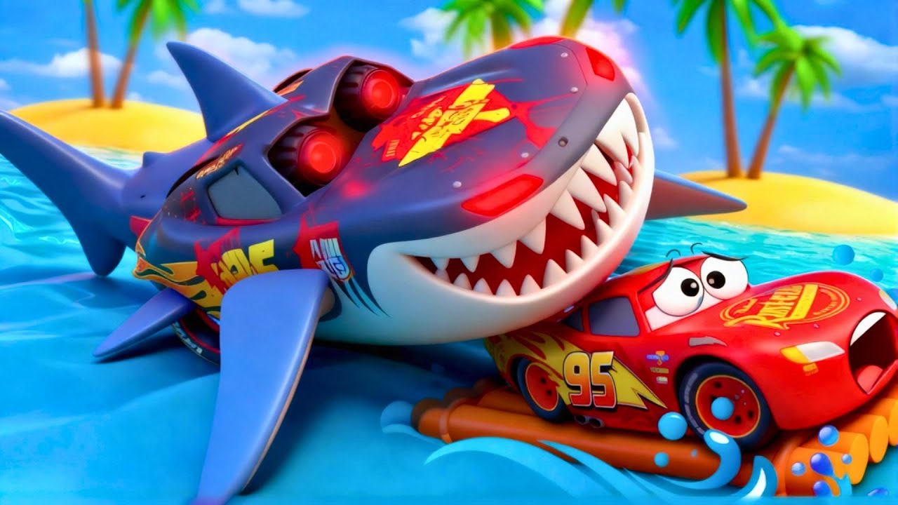 A HUGE McQueen 3D SHARK MONSTER Attacked 67 Kid & McQueen! 😱 Can They Escape | BeamNG drive