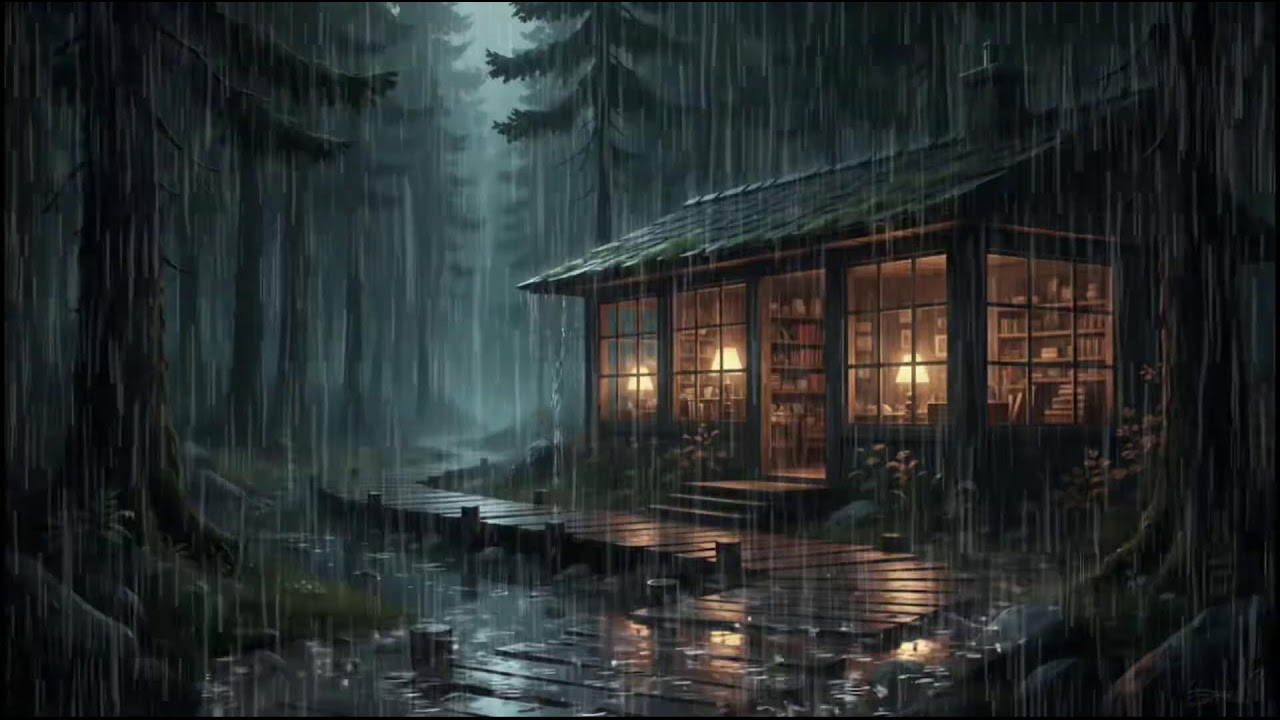 Cozy Forest Cabin in Rain 🌧 | Calm Rain Ambience for Deep Sleep, Relaxation, and Rain Therapy