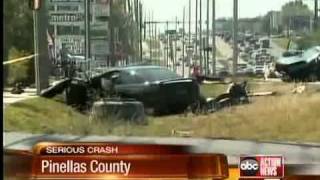 Four hospitalized after U S 19 crash