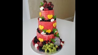 Watermelon cake (raw vegan) Plates Full of Goodies - Artemiza