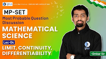 MP-SET Most Probable Maths Questions Discussion Limit, Continuity, Differentiability L-4