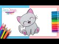 Cómo dibujar un GATO kawaii - fácil paso a paso