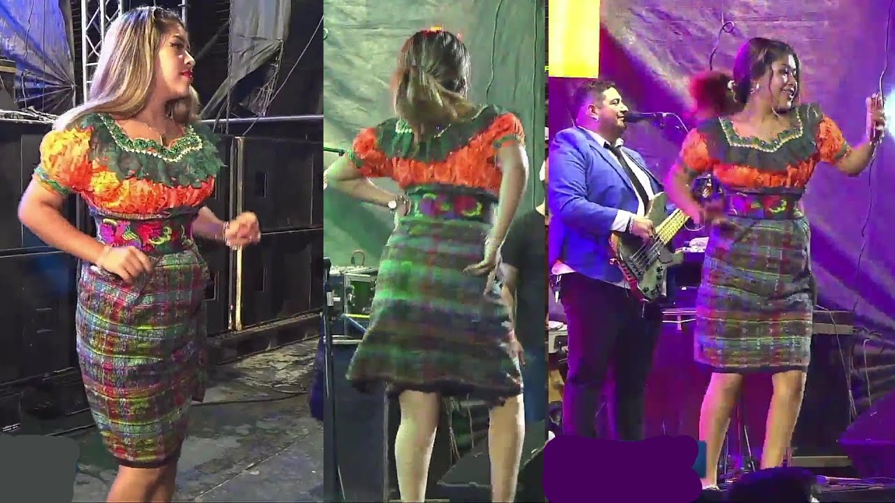 Chicas De Corte Bailan en el Escenario de Grupo La Tropa - En San pablo La Laguna Solola