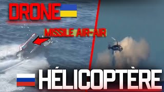 Combat Drone Avec Missile Air-Air Vs Helico Russe En Ukraine