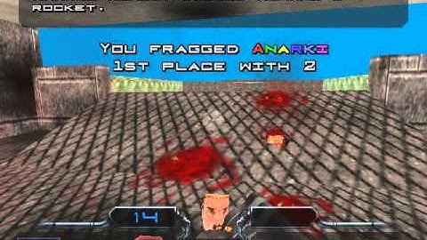 Dreamcast Quake 3 Custom map (oa_bases3cl from Open Arena) running on NullDC Emulator