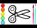 Bolalar uchun qaychi rasm chizish/Drawing scissors for kids