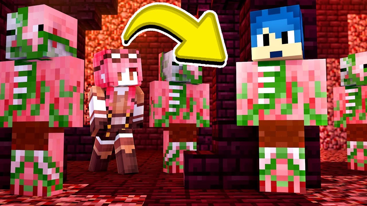 Minecraft ITA - NASCONDINO IN MEZZO AI PIGMAN!! giochi uniti
