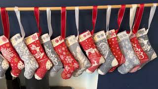 Makower Christmas Scandi Mini Stockings Advent Calendar - Fabric Panel