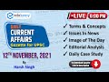 Daily current affairs for upsc cse  edukemys gazette  12th november 2021