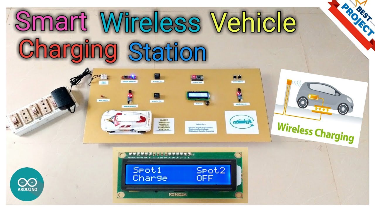 8. Vehicle Wireless Charging Station, Car Detection, Power Saving, Arduino