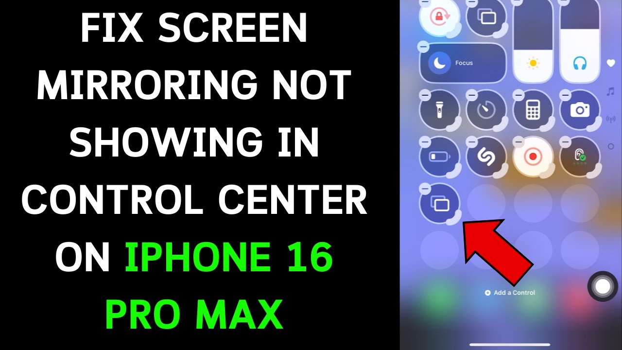 screen mirroring iphone 16 pro max not showing