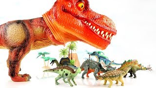 Dinosaurs are dangerous. Tyrannosaurus Eat Dinosaur Toys~ Fun Dino Movie for kids~ colormonsters