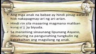 Pagsusuri ng Ginampanan ng Kababaihan sa sinaunang Kabihasnan