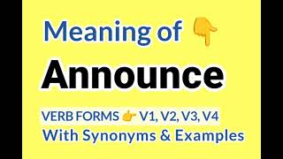 What is Announce Meaning of Announce in Hindi Synonyms of Announce