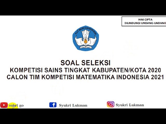 Pembahasan Osn Ksn Matematika Sma Tahun 2020 No 1 S D No 6 Youtube Pembahasan Osn Ksn Matematika Sma Tahun 2020 No 1 S D No 6 Youtube