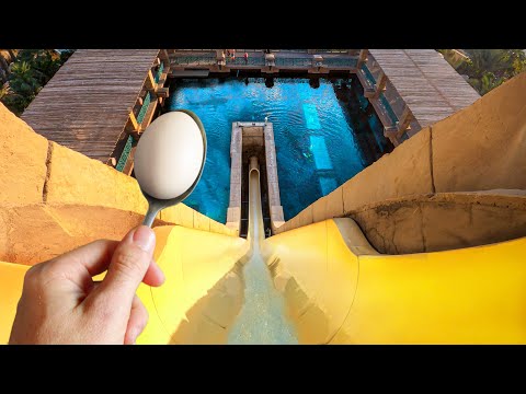Impossible Egg & Spoon Water Slide Challenge!