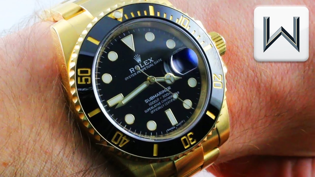 rolex submariner full gold black dial