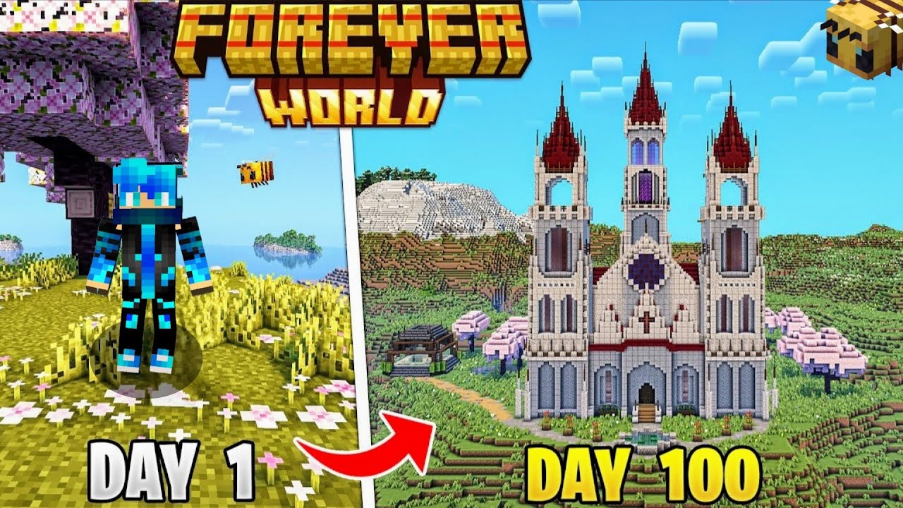 I Survived 100 Days In Forever World In Minecraft Hardcore (Intro video ...