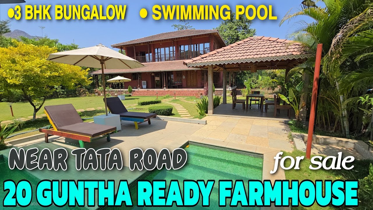 20 Guntha Mountain View 3bhk Bungalow with Swimming Pool for Sale in Karjat.# 215 📱8432423999