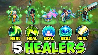 WE PLAYED 5 HEALERS ON ONE TEAM AND NOBODY CAN DIE (250,000+ HEALING)