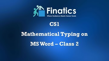 CS1 Mathematical Typing on MS Word Class 2 | Chapter - Generating Functions