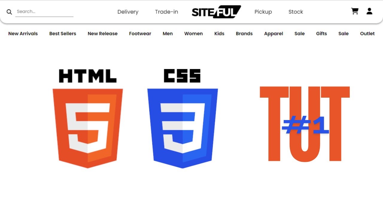 eCommerce Website Header Tutorial Using HTML & CSS only 2024 | TUT#1 |  SiteFul